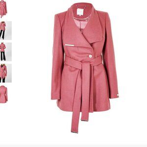 NWT Ted Baker London ROSESS Coat, Ted Size 0 (small) rose pink colour